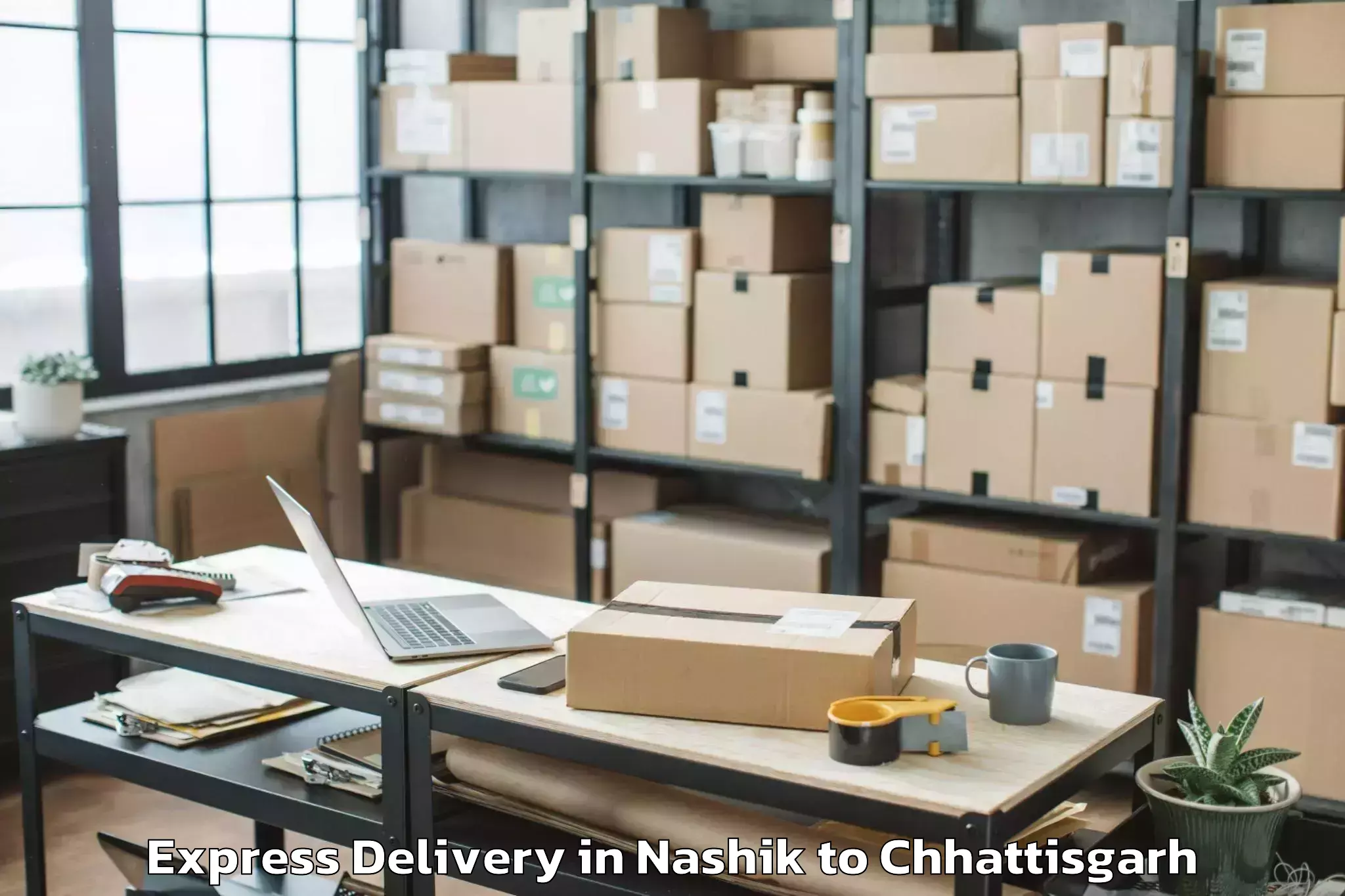 Book Your Nashik to Khairagarh Express Delivery Today